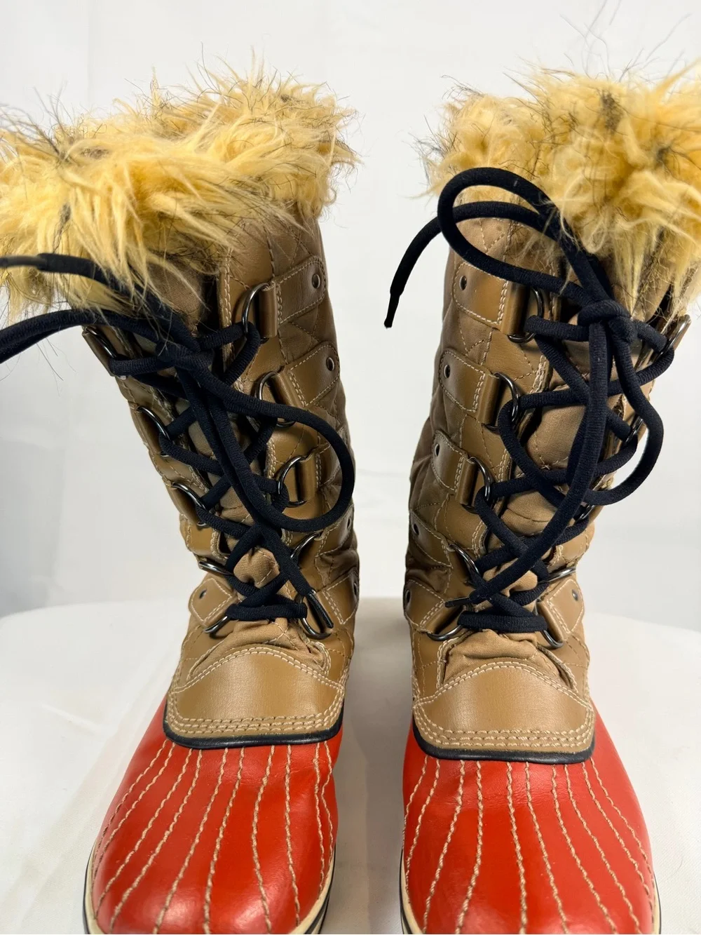 SOREL Women’s Size 9 Tall Boots Waterproof Lace-Up Winter Style Lined Vegan Fur